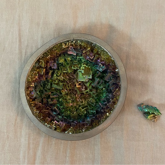 Rainbow Bismuth Crystal Bowl - Picture 1 of 7